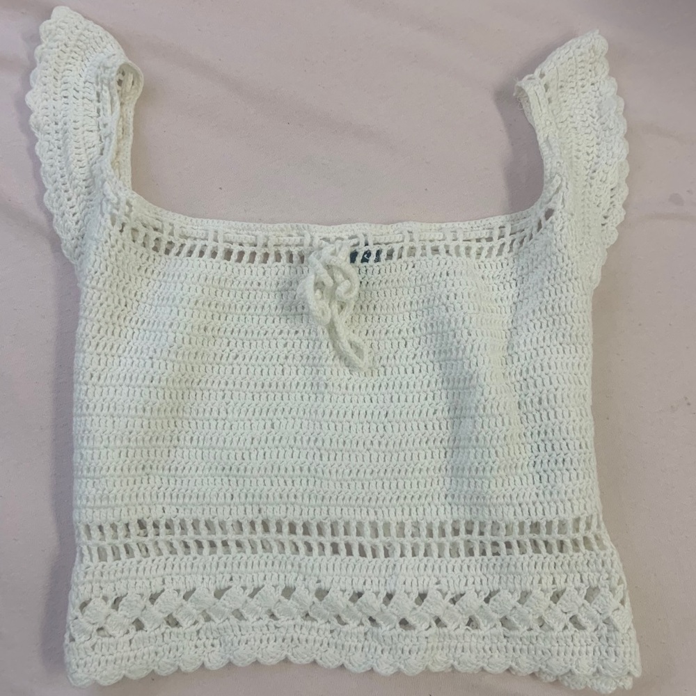 H&M Crocheted Off Shoulder Crop Top